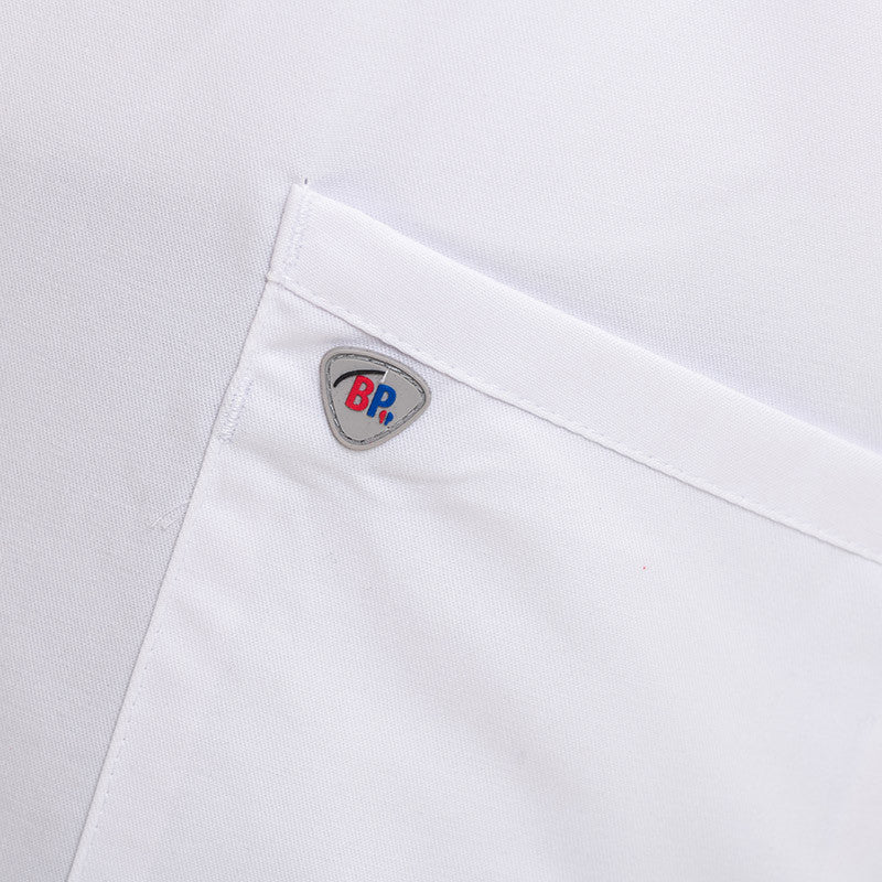 Blouse Médicale Mixte Stretch Blanc - BP® zoom sur la poche avec logo BP