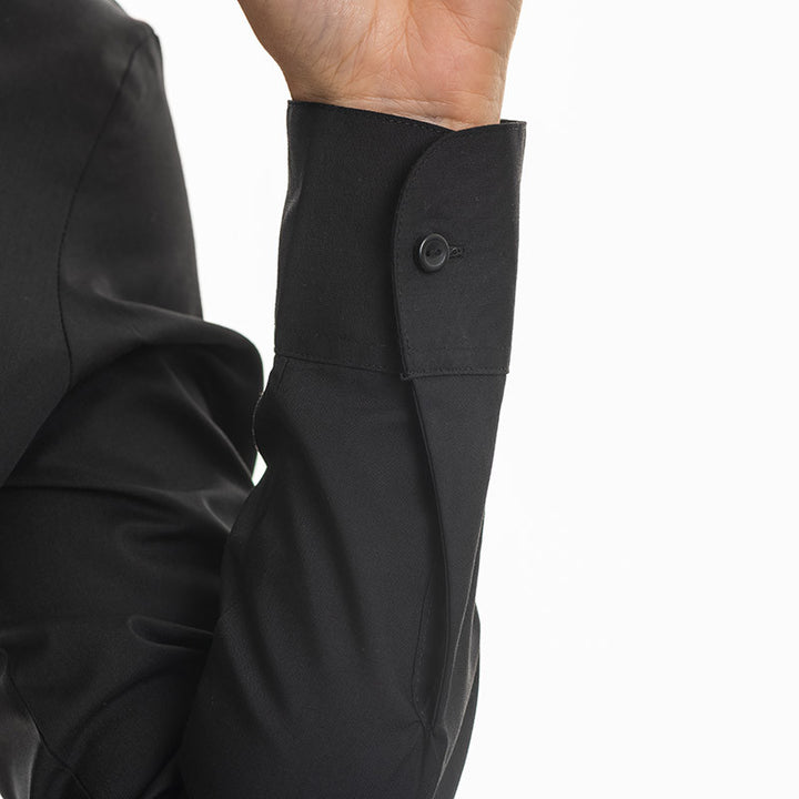 zoom manches de chemisier de service noir
