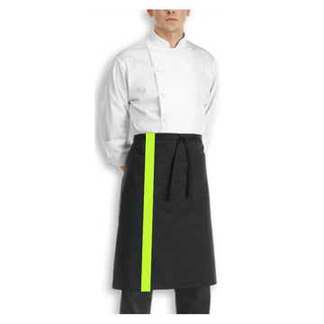 Tablier noir bande couleur