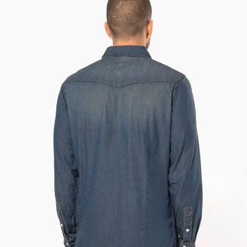 Dos chemise Service Denim Homme Manches Longues - TOPTEX