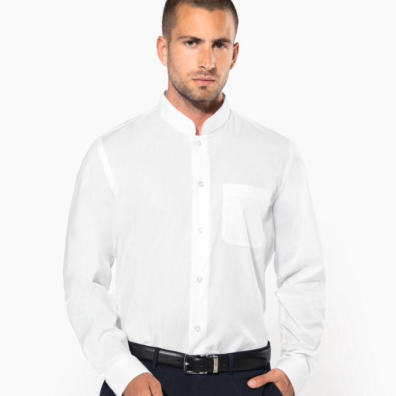 Chemise de service Col Mao Blanc Manches Longues - TOPTEX