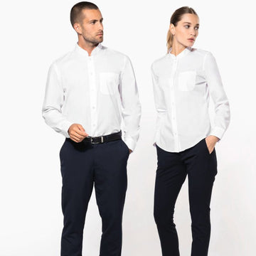 chemises de service blanche manches longues