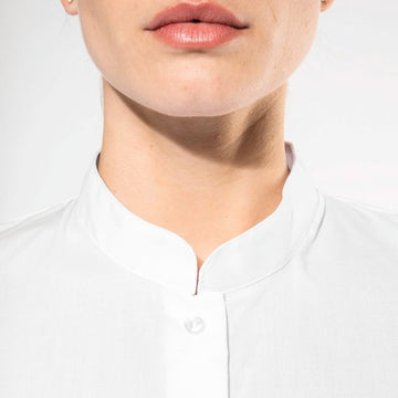 Col chemisier de Service Femme Col Mao Blanc