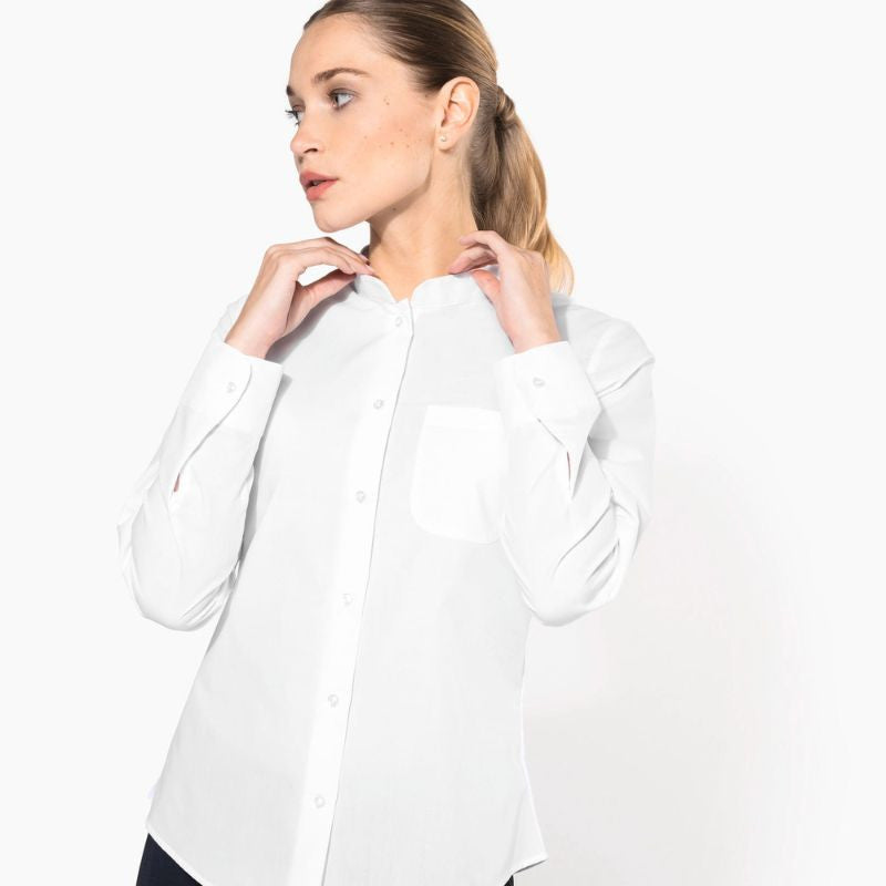Chemisier de Service Femme Col Mao