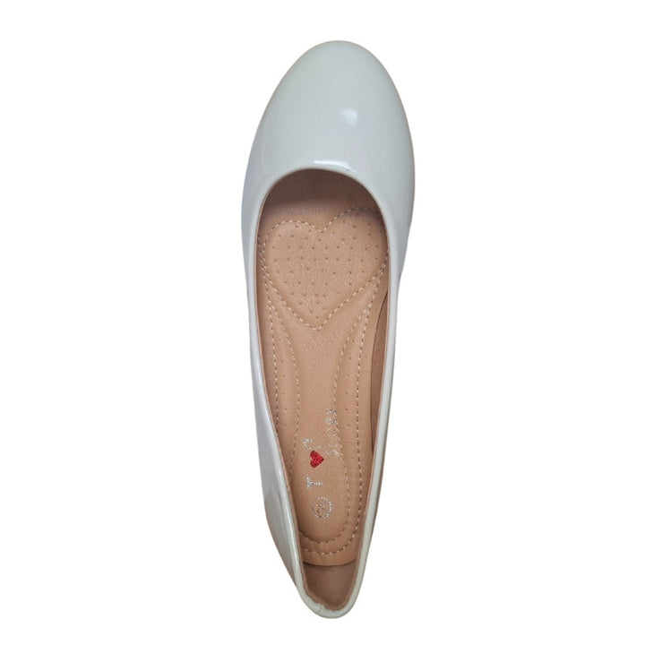 Ballerines Blanches Vernis - TOP SHOES