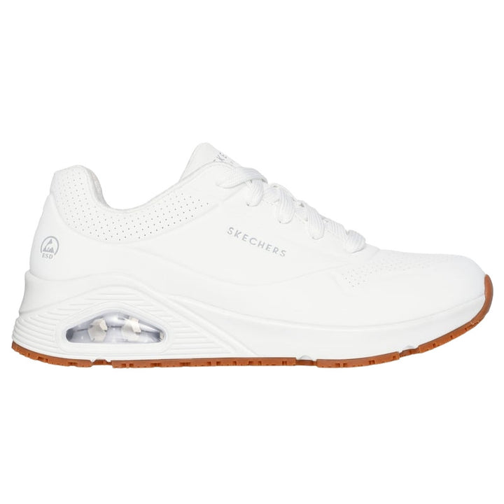 Baskets de Travail Femme Noir ou Blanc Uno - SKECHERS profil blanc