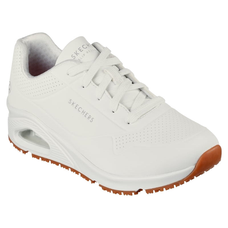 Baskets de Travail Femme Noir ou Blanc Uno - SKECHERS blanc side