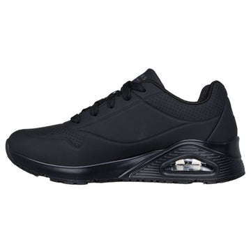 Baskets de Travail Femme Noir ou Blanc Uno - SKECHERS profil gauche en noir