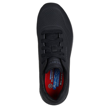Baskets de Travail Femme Noir ou Blanc Uno - SKECHERS profil noir lacets