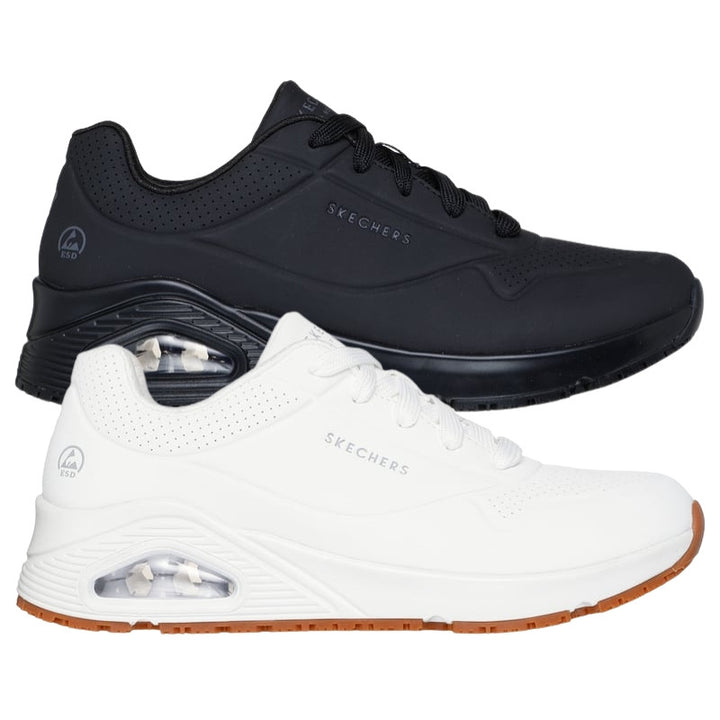 Baskets de Travail Femme Noir ou Blanc Uno - SKECHERS noir et blanc