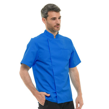 Veste de Cuisine Homme Texas Manches Courtes Bleu Royal - MANELLI