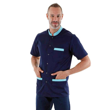 Blouse Médicale Homme Manches Courtes Bleu Marine Claudio - MANELLI