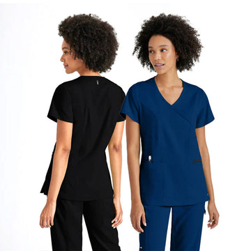 Tunique Médicale Femme Col V - GREY'S ANATOMY by BARCO Bleu et Noir