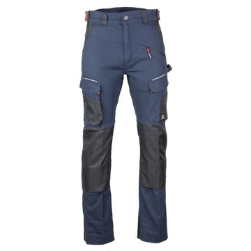 Pantalon de Travail Homme Stretch Bicolore Marine/Noir Poches Genouillères Stellaire - LMA