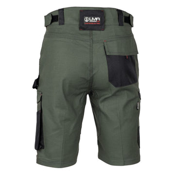 Dos Bermuda de Travail Homme Multipoches Stretch Kaki / Noir Graben - LMA