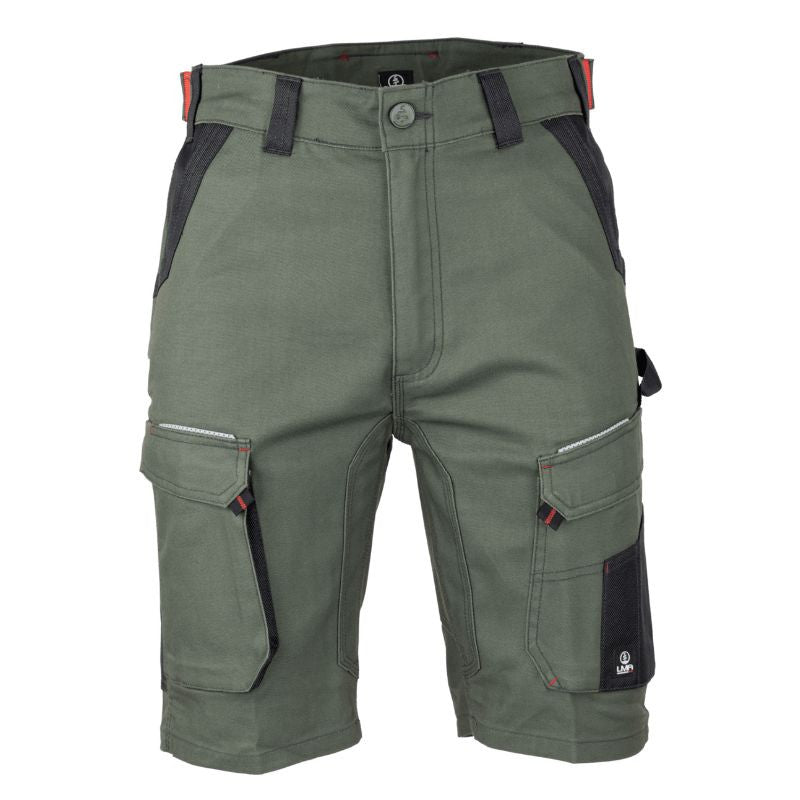 Bermuda de Travail Homme Multipoches Stretch Kaki / Noir Graben - LMA