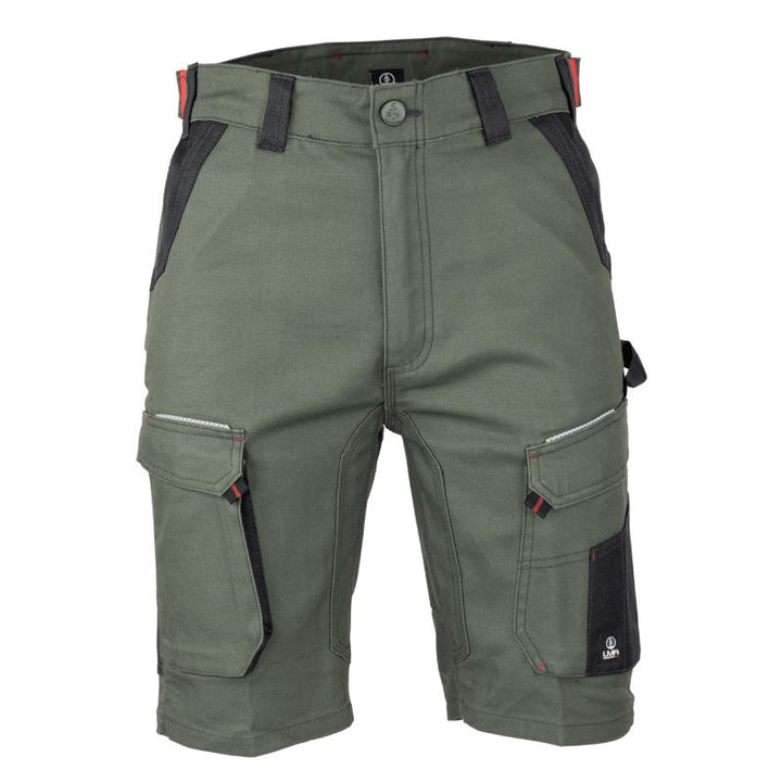 Bermuda de Travail Homme Multipoches Stretch Kaki / Noir Graben - LMA
