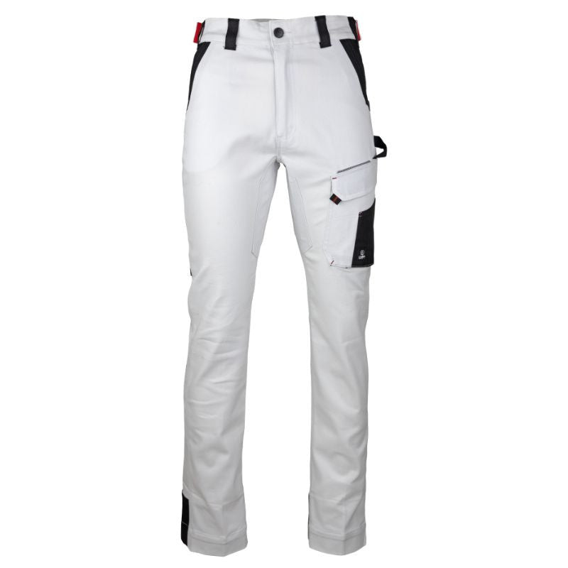 Pantalon de Travail Homme Multipoches Stretch Blanc / Gris Nuit Cristallin - LMA