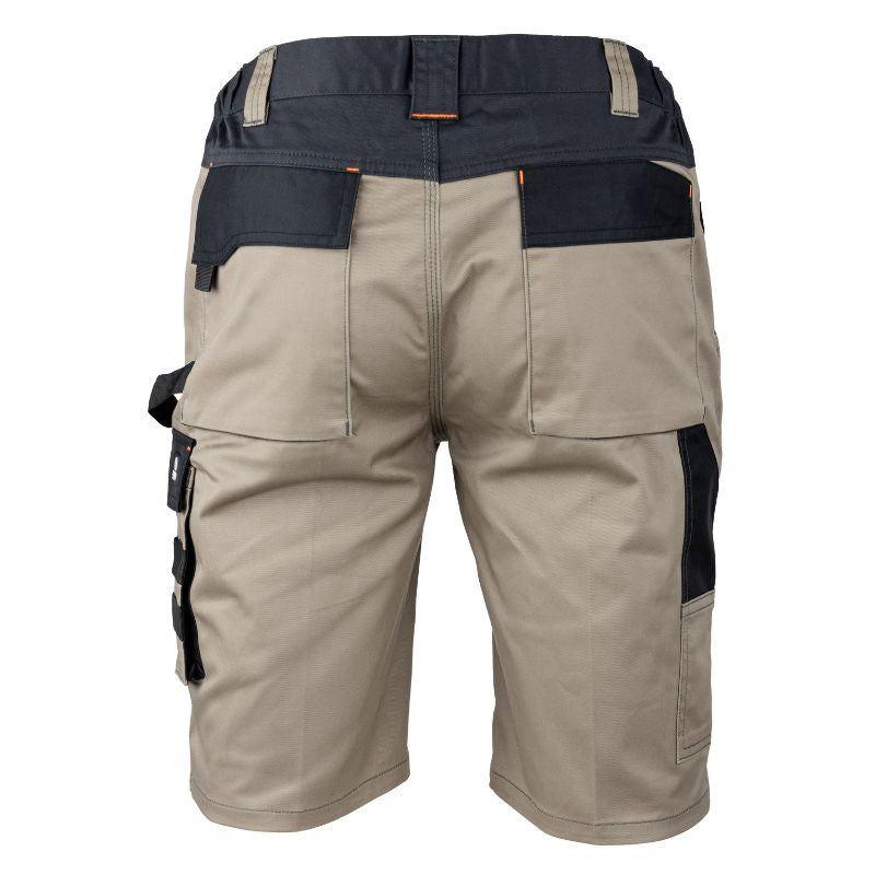 Dos Bermuda de Travail Bicolore Multipoches Beige/Gris Zéro Métal Chiron - LMA