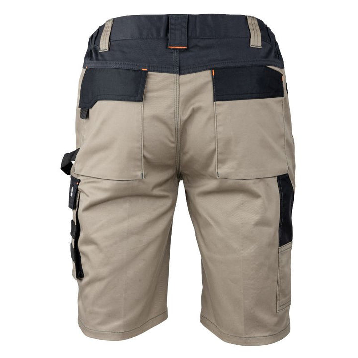 Dos Bermuda de Travail Bicolore Multipoches Beige/Gris Zéro Métal Chiron - LMA