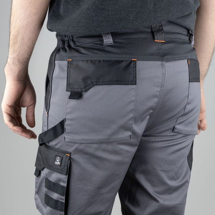 Dos Pantalon de Travail Homme Stretch Multipoches Gris Arion - LMA