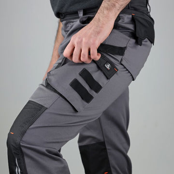 Zoom poches Pantalon de Travail Homme Stretch Multipoches Gris Arion - LMA