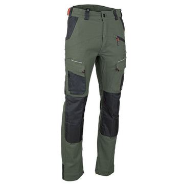Pantalon de Travail Homme Stretch Kaki / Noir Genouillères Mémory - LMA