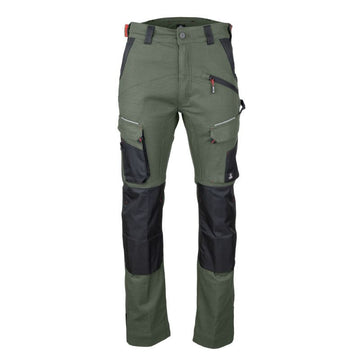 Pantalon de Travail Homme Stretch Kaki / Noir Poches Genouillères Mémory - LMA