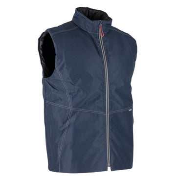 Bodywarmer de Travail Homme Matelassé Col Montant Marine Mécanic  - LMA