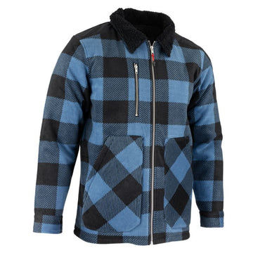 Chemise de Travail Homme Matelassée Épaisse Col Sherpa Bleu Cèdre - LMA
