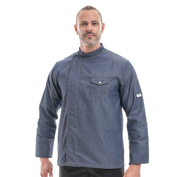 veste de cuisine manches longues en jean