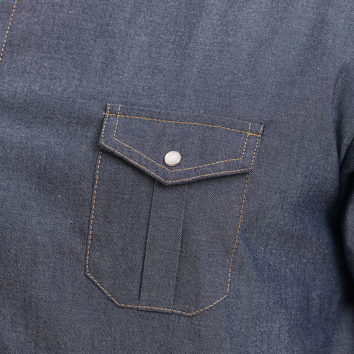 poche poitrine, veste de cuisine en jean