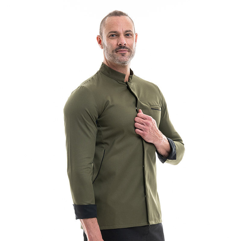 Veste de cuisine homme olive