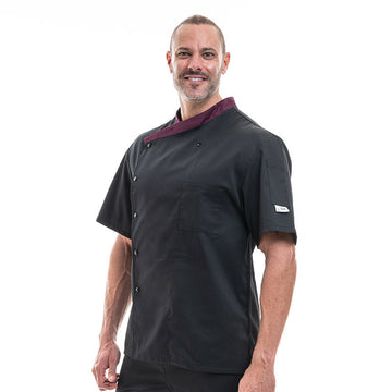 veste de pâtissier homme col Aubergine