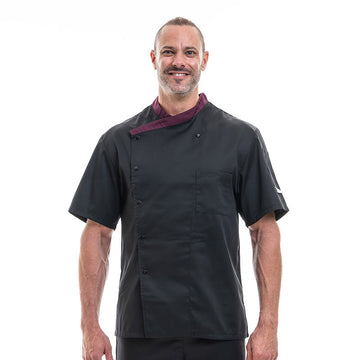 Veste de Pâtissier Col Aubergine - MANELLI