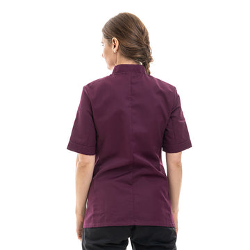Dos veste de cuisine prune
