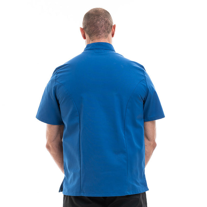 veste de cuisine homme bleu royal
