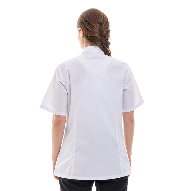 dos veste de cuisine femme blanche Manelli