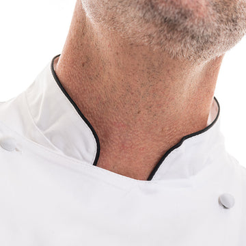 col veste de cuisine homme blanche