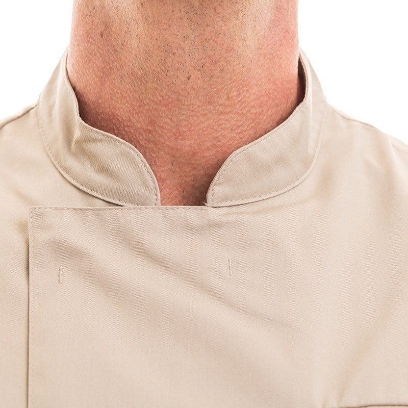 Veste de Cuisine Homme Texas Manches Courtes Beige - MANELLI