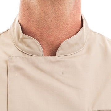Veste de Cuisine Homme Texas Manches Courtes Beige - MANELLI
