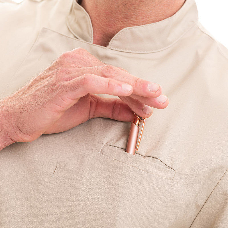 Veste de Cuisine Homme Texas Manches Courtes Beige - MANELLI