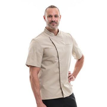 Veste de Cuisine Homme Manches Courtes Texas Beige - MANELLI - 6
