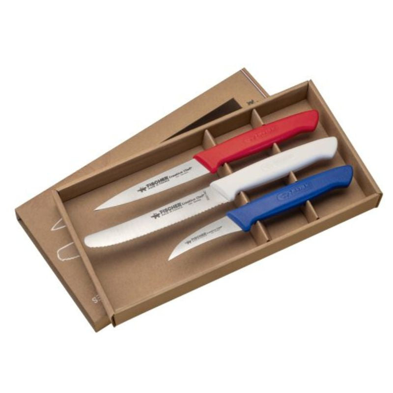 Coffret 3 Couteaux Professionnels Creative Chef BBR Bec d’oiseau – Office – Tomate  - FISCHER