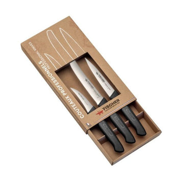 Coffret 3 Couteaux Professionnels Creative Chef Noirs - FISCHER
