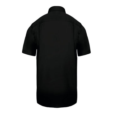 Chemise NOIR Homme Micro-Sergé Manches Courtes - KARIBAN