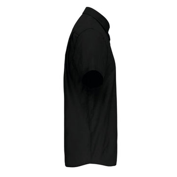 Chemise NOIR Homme Micro-Sergé Manches Courtes - KARIBAN