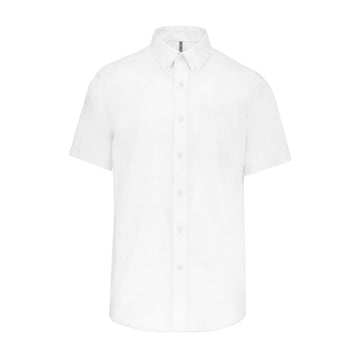 Chemise BLANCHE Homme Micro-Sergé Manches Courtes - KARIBAN