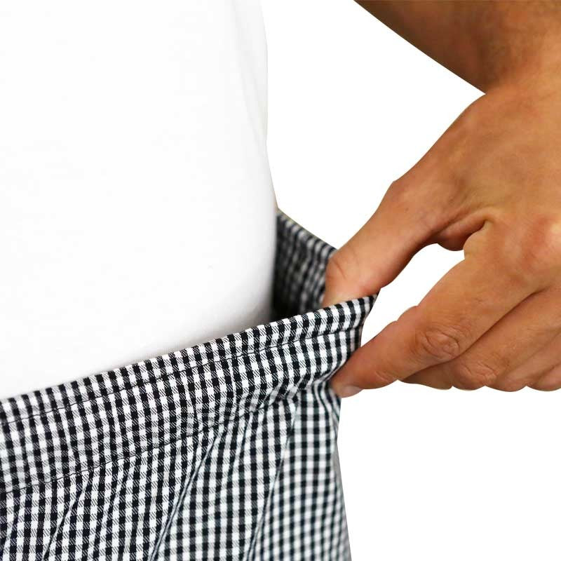 pantalon de cuisine homme confort carreaux noirs ceinture élastique