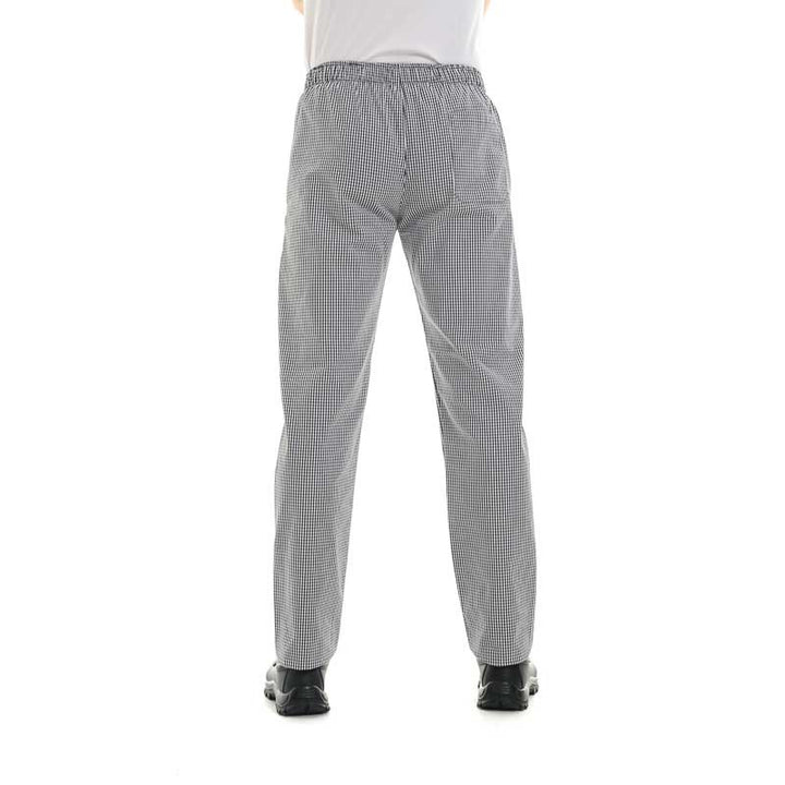 pantalon de cuisine confort carreaux noirs à poches